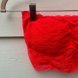 BOUTIQUE Bright coral lace bandeau